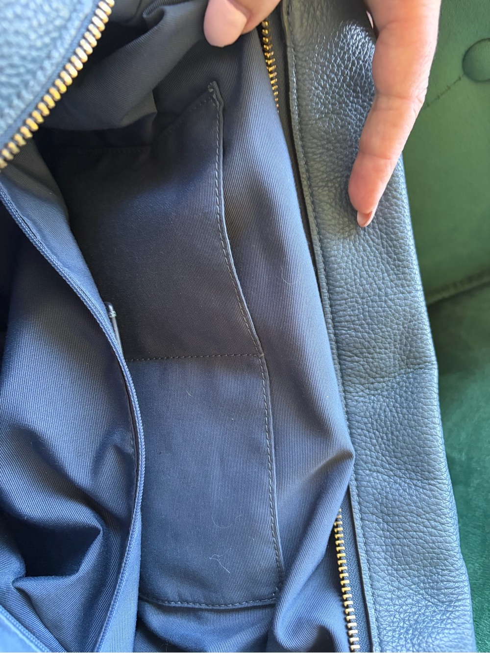 Coach Kleo Carry All Blue Leather Shoulder Bag - Picture 9 of 16